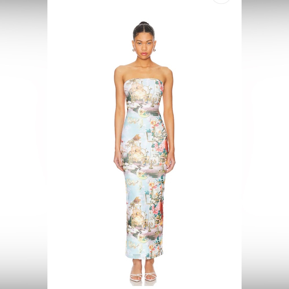 Harmony Maxi Dress in Blue Multi. Worn once. Cleaned and no stains or tears.